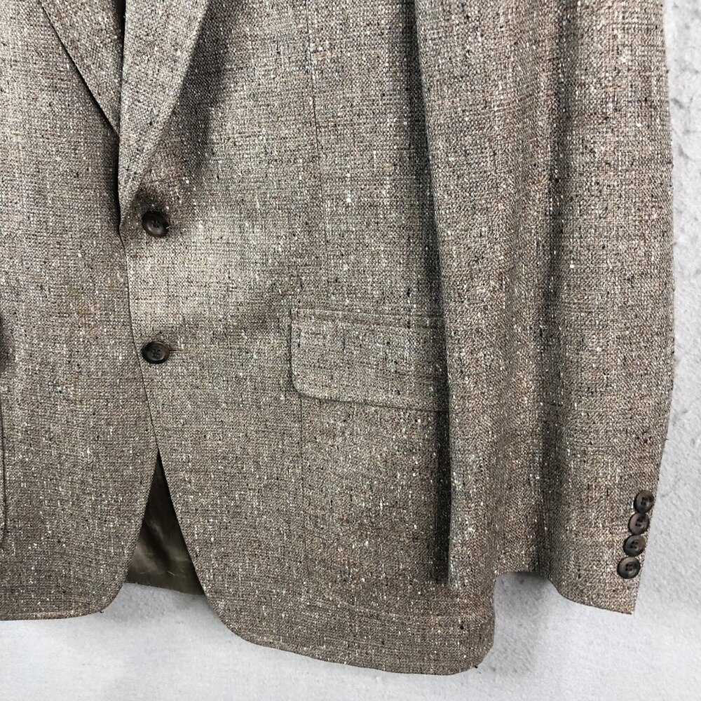 Vintage Christian Brooks Blazer Mens 42 Grey 100% Silk Sport Coat Jacket Career - Picture 12 of 16